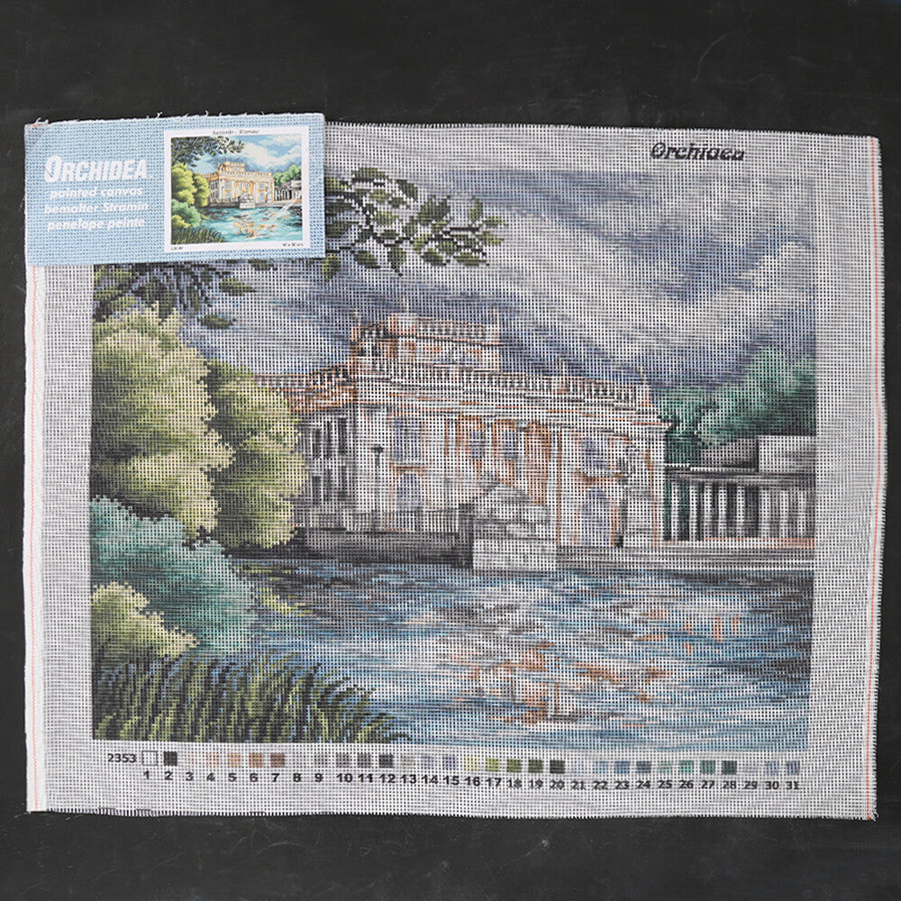 Orchidea 40x50 cm Lazienki - Warsaw Baskılı Goblen 2353M